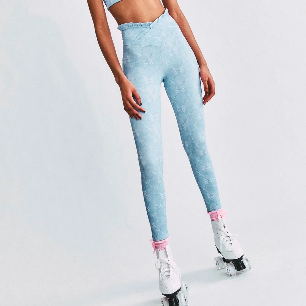 LoveShackFancy Light Blue Floral Leggings